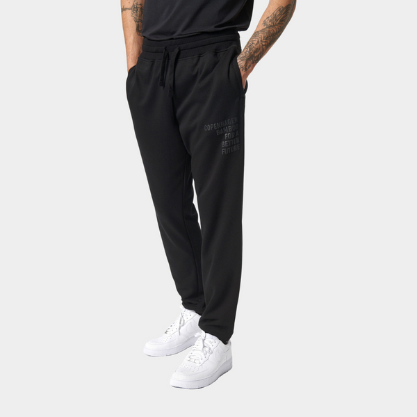 Black bamboo sweatpants with logo
