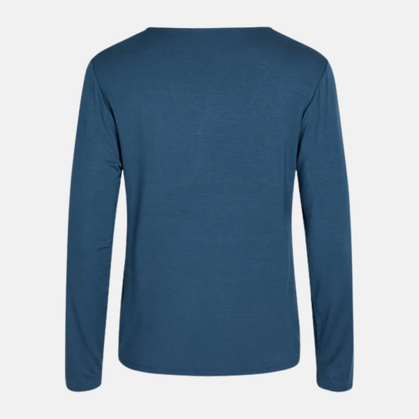 Jordan bamboo long sleeve nightgown - dusty blue