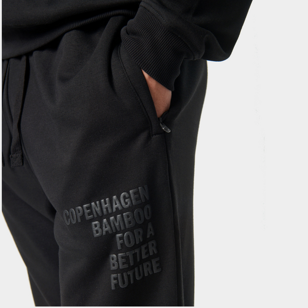 Black bamboo sweatpants with logo