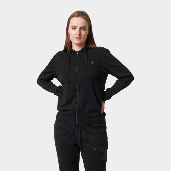 Black bamboo hoodie with zipper