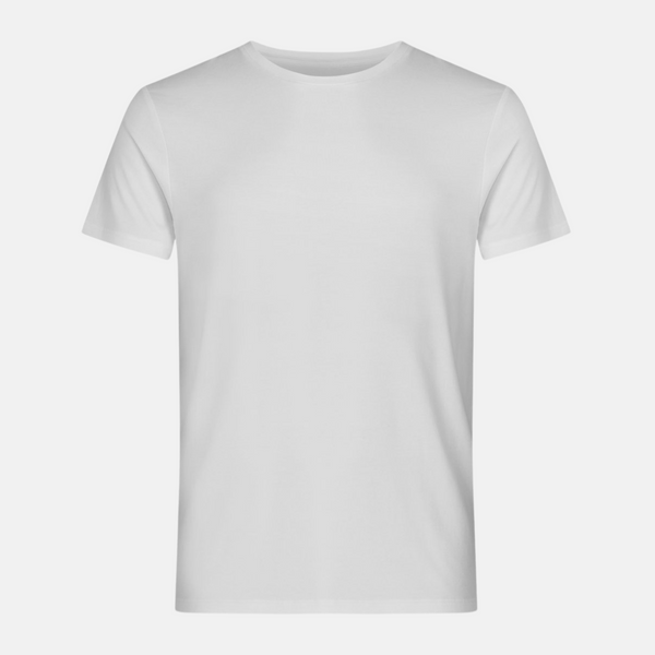 2 white bamboo crew neck slim fit T-shirts