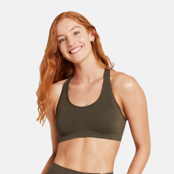 Olive green bamboo training bra
