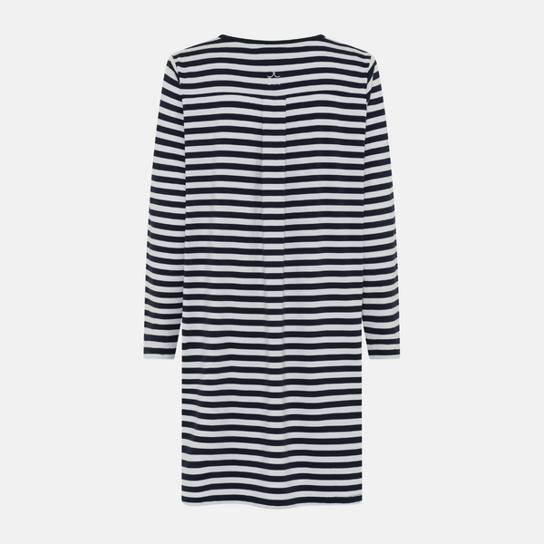 Bea long-sleeved bamboo nightgown - black/white striped