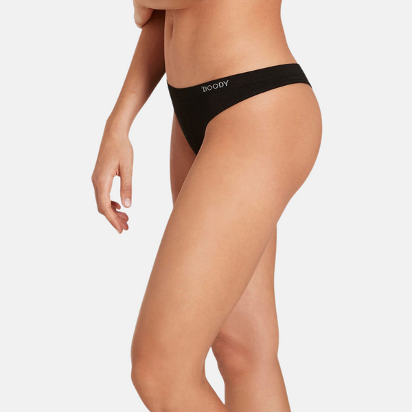 Black bamboo thong panties