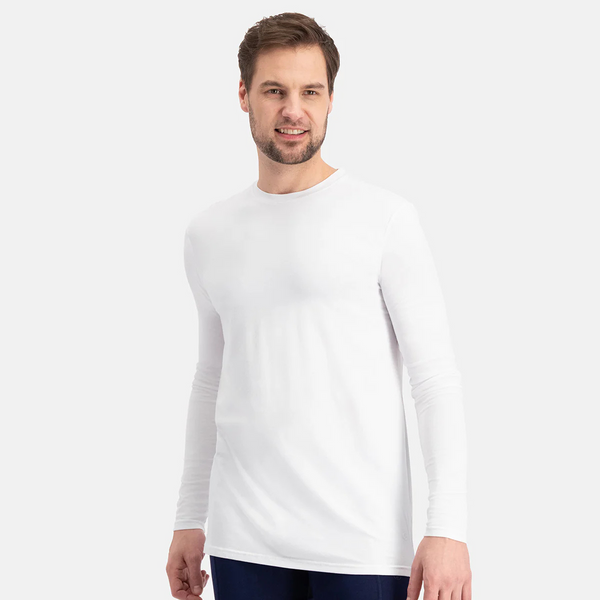Ralph bamboo long sleeve round neck T-shirt - White 2 pack