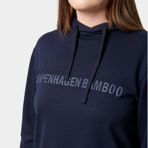 Navy bamboo hoodie jogging set with logo