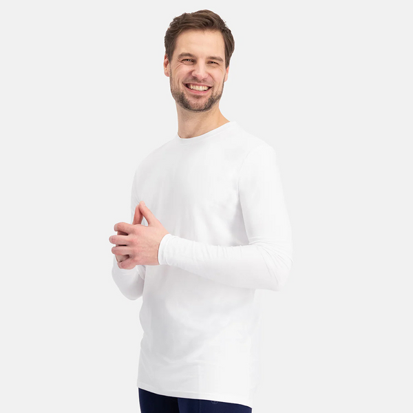 Ralph bamboo long sleeve round neck T-shirt - White 2 pack