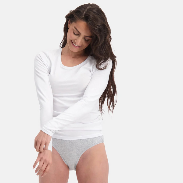 Lara bamboo long sleeve T-shirt - White 2 pack