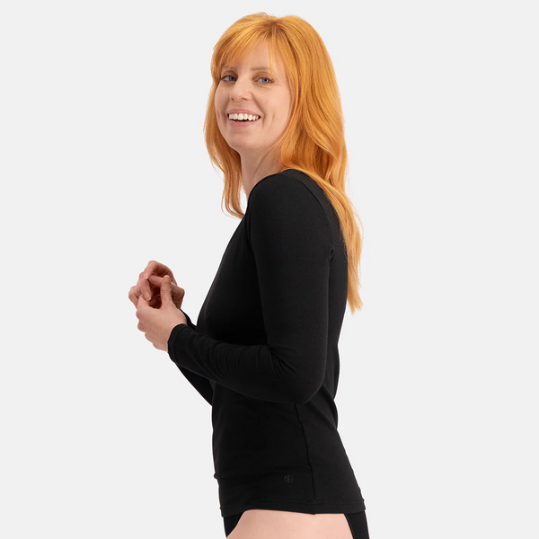 Liv bamboo v-neck long sleeve t-shirt - black 2 pack