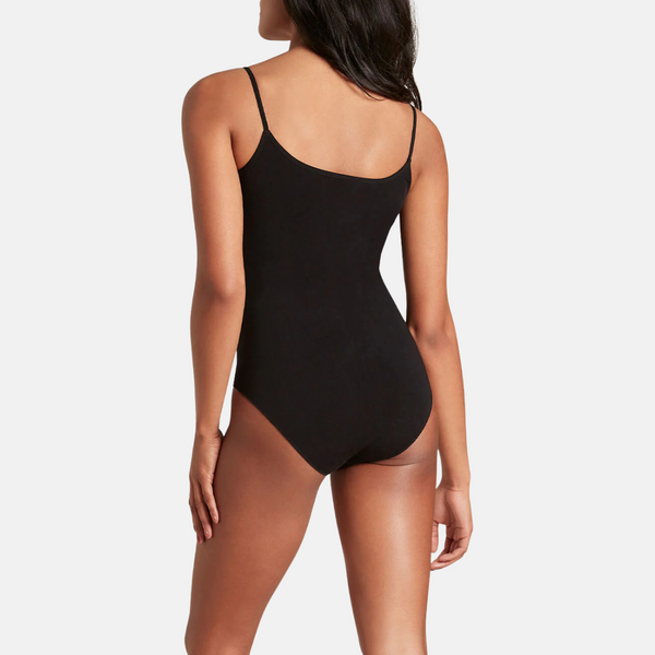 Black bamboo bodystocking with thin straps