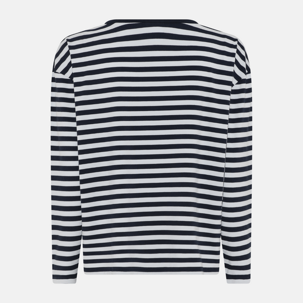 Britt long sleeve bamboo t-shirt - black/white striped