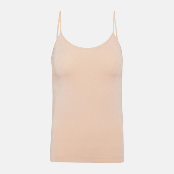 Rose nude bamboo top with thin straps