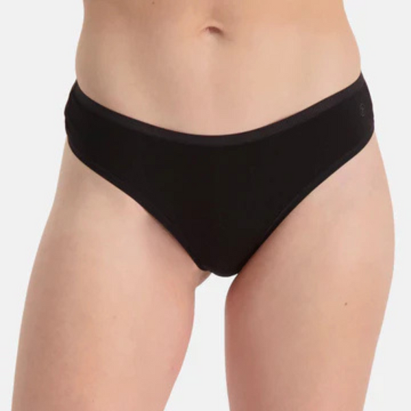 Lola bamboo g-string panties with narrow elastic edge - black 3 pack