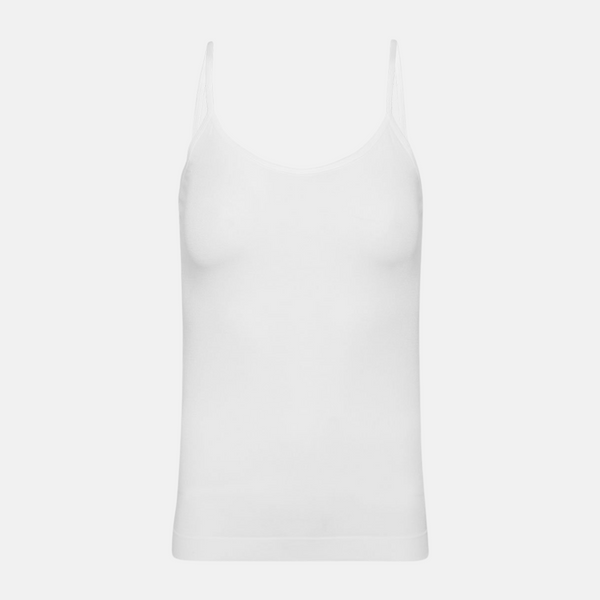 White bamboo top with thin straps