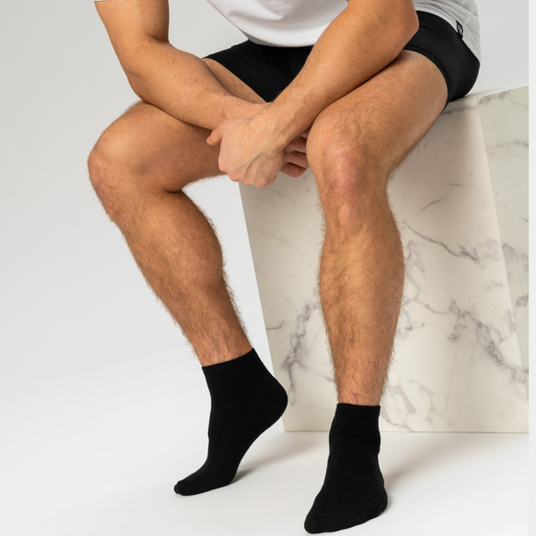 5 pairs of black bamboo ankle socks