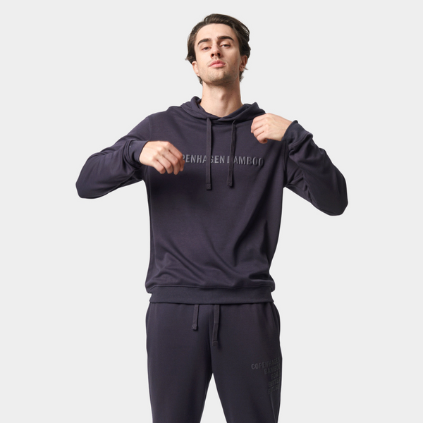 Dark grey bamboo hoodie with logo