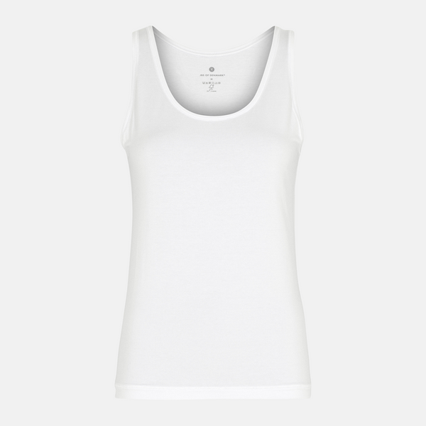White bamboo tank top wide strap
