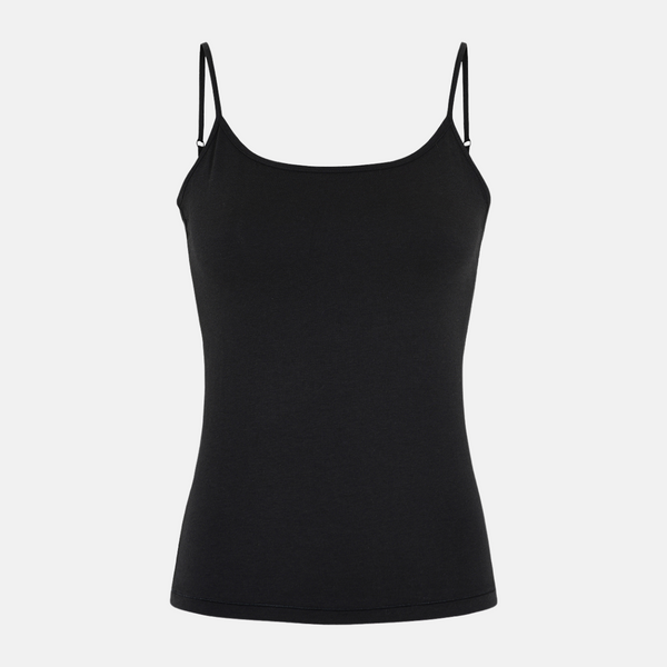Black bamboo tank top thin strap