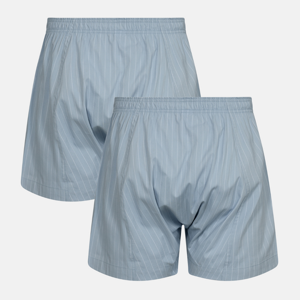2-pack light blue bamboo poplin boxer shorts