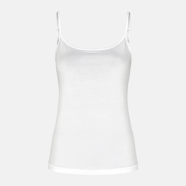 White bamboo tank top thin strap