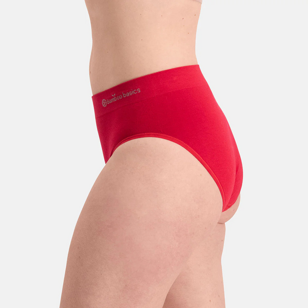 Belle bamboo maxi panties - red 3 pack