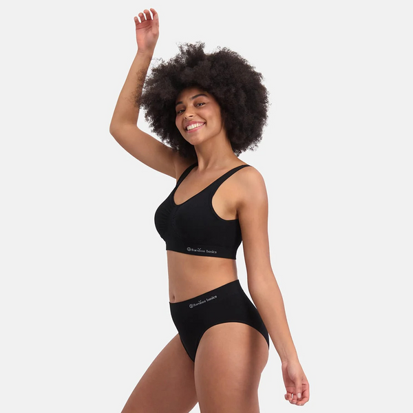 Belle bamboo maxi panties with narrow elastic edge - black 3 pack