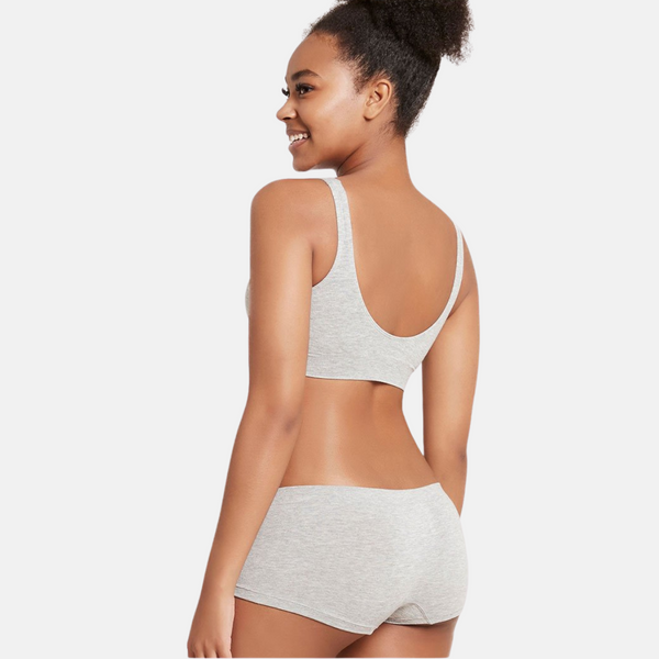 Light grey padded bamboo bra without underwire