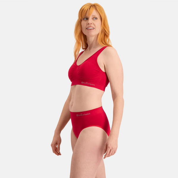 Belle bamboo maxi panties - red 3 pack