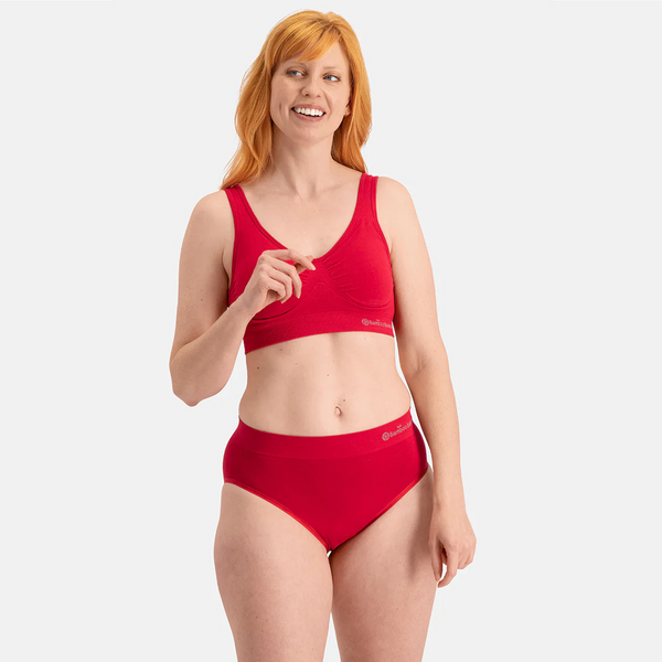 Belle bamboo maxi panties - red 3 pack