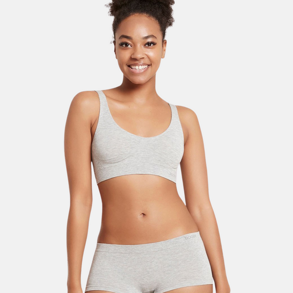 Light grey padded bamboo bra without underwire