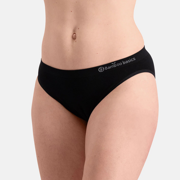 Tess bamboo tai panties with narrow elastic edge - black 3 pack