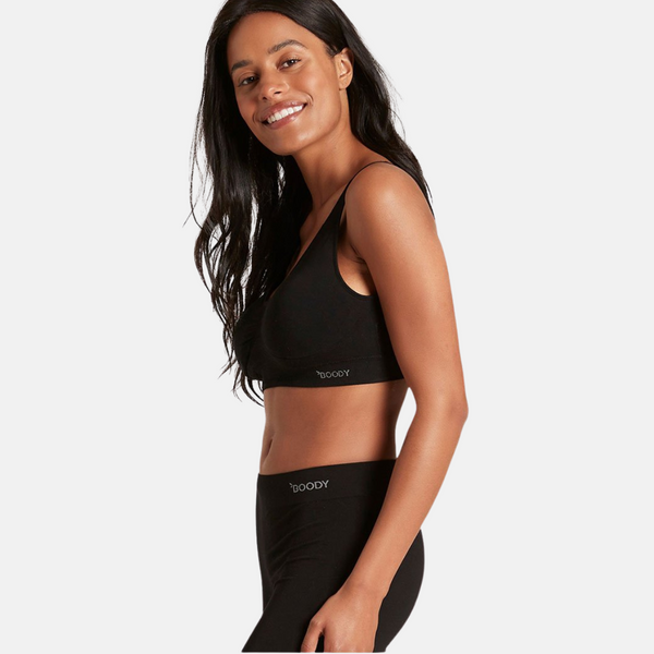 Black padded bamboo bra without underwire