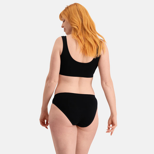 Tess bamboo tai panties with narrow elastic edge - black 3 pack