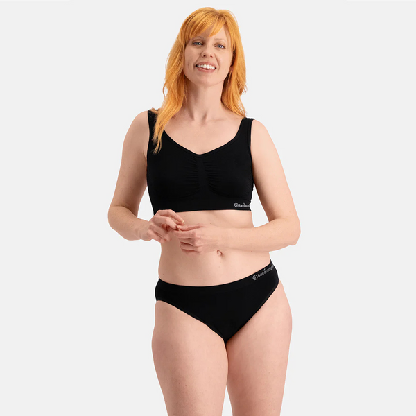 Tess bamboo tai panties with narrow elastic edge - black 3 pack