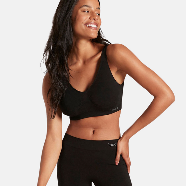 Black padded bamboo bra without underwire