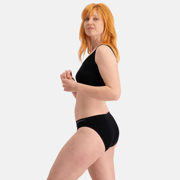 Tess bamboo tai panties with narrow elastic edge - black 3 pack