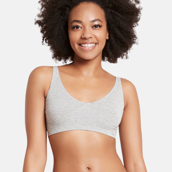 Light grey bamboo bra without padding