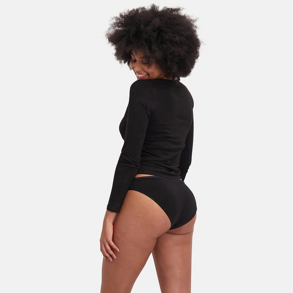 Julia bamboo tai panties with narrow elastic edge - black 3 pack