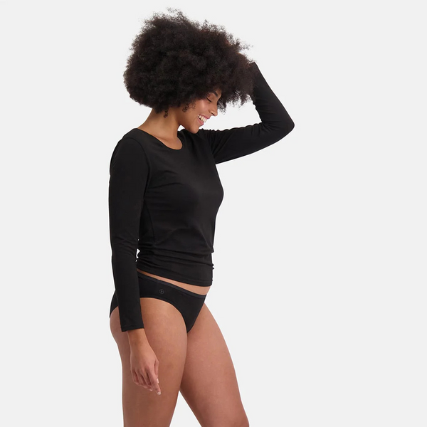 Julia bamboo tai panties with narrow elastic edge - black 3 pack