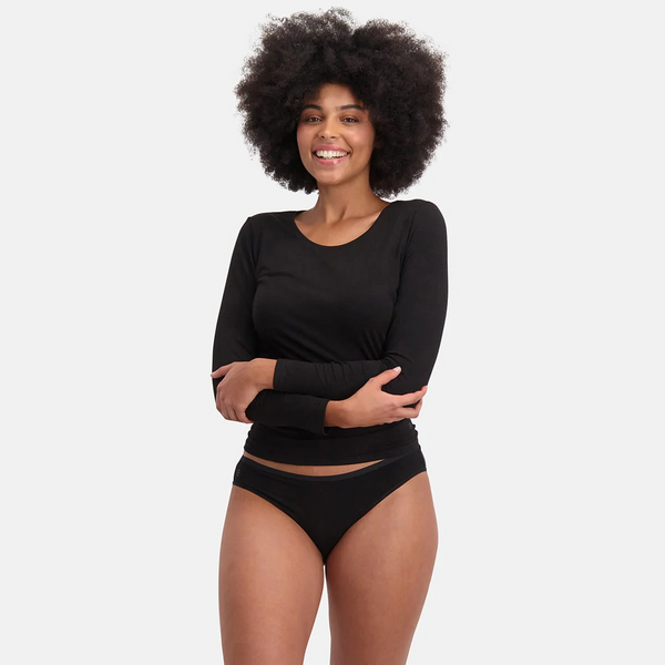 Julia bamboo tai panties with narrow elastic edge - black 3 pack