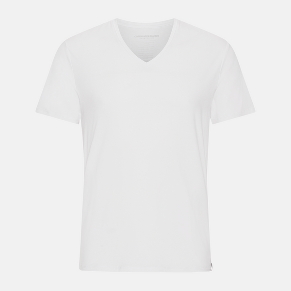 White slim fit v-neck bamboo T-shirts - 2 pack
