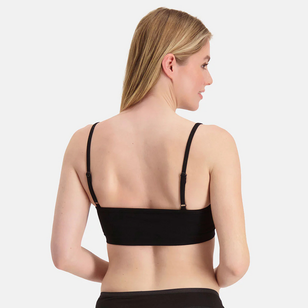 Elle bamboo bra with adjustable straps - black 2 pack