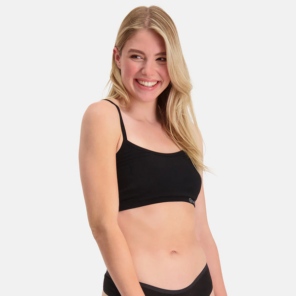 Elle bamboo bra with adjustable straps - black 2 pack