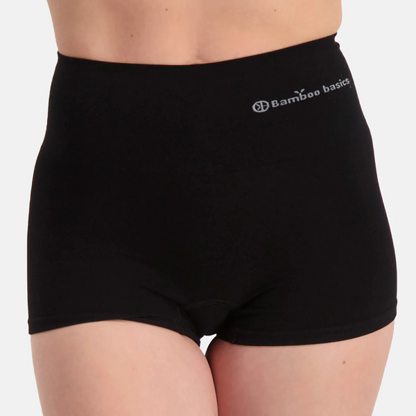 Stella high-waisted, corrective bamboo hotpants - Black 2 pack