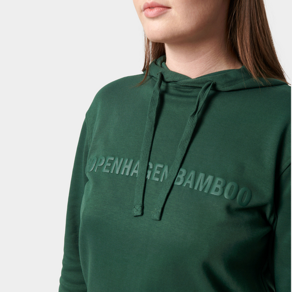 Green bamboo hoodie with logo