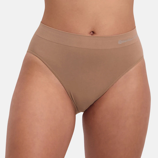 Belle bamboo maxi panties with narrow elastic edge - tan nude 3 pack