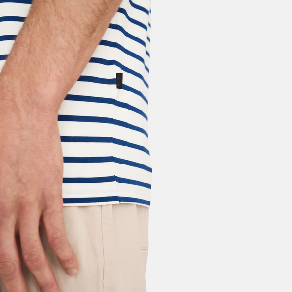 Navy/white striped crew neck bamboo t-shirt
