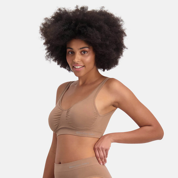 Fleur bamboo padded non-wired bra - tan nude
