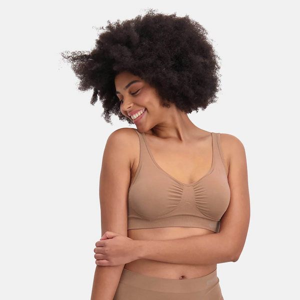 Fleur bamboo padded non-wired bra - tan nude