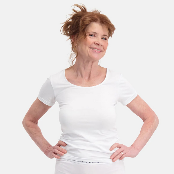 Kate bamboo round neck T-shirt - white 2 pack